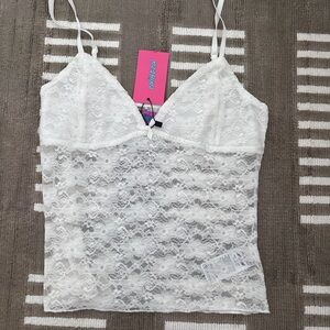 Edikted White Lace Tank Top